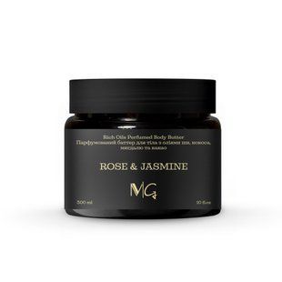 Батер парфумований з оліями ши, кокоса, мигдалю та какао "Jasmine & Rose" MG, 300 мл MG80 фото